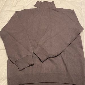 Asymmetrical Turtleneck Sweater with Cut Out Shoulder